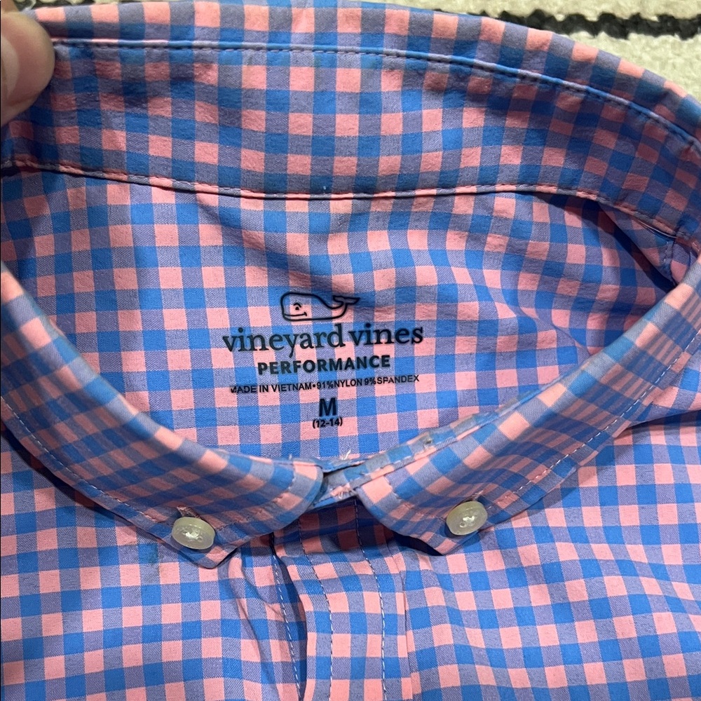 Vineyard Vines Pink and Blue Gingham Button-Down Shirt - Picture 2 of 7